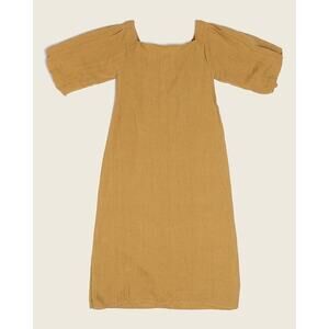 LAUDE the Label Cleo Dress Sz L Tumeric Sustainable Organic Linen